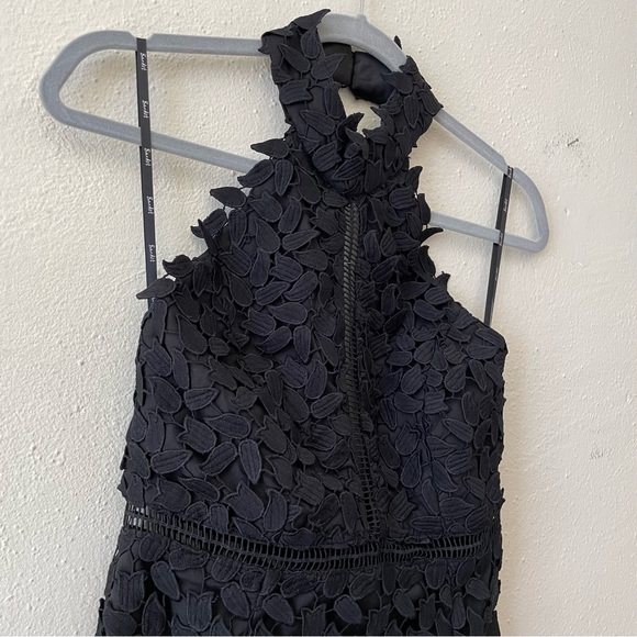 Bardot Gemma Lace Halter Sheath Dress Black 4 - Picture 6 of 15